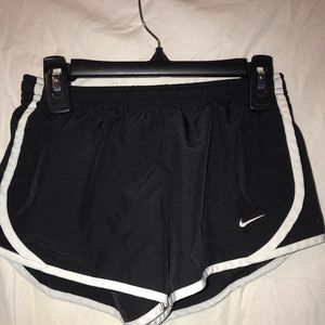 Black and White Nike Running Shorts